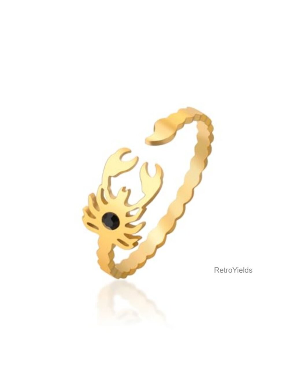 Stainless Steel Scorpion Open Ring Adjustable Band Zodiac Jewelry Gift